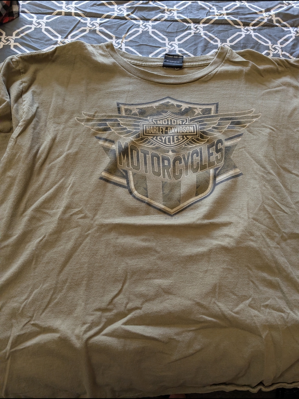 Harley-Davidson Olive Green Short Sleeve Motorcycles Graphic Tee